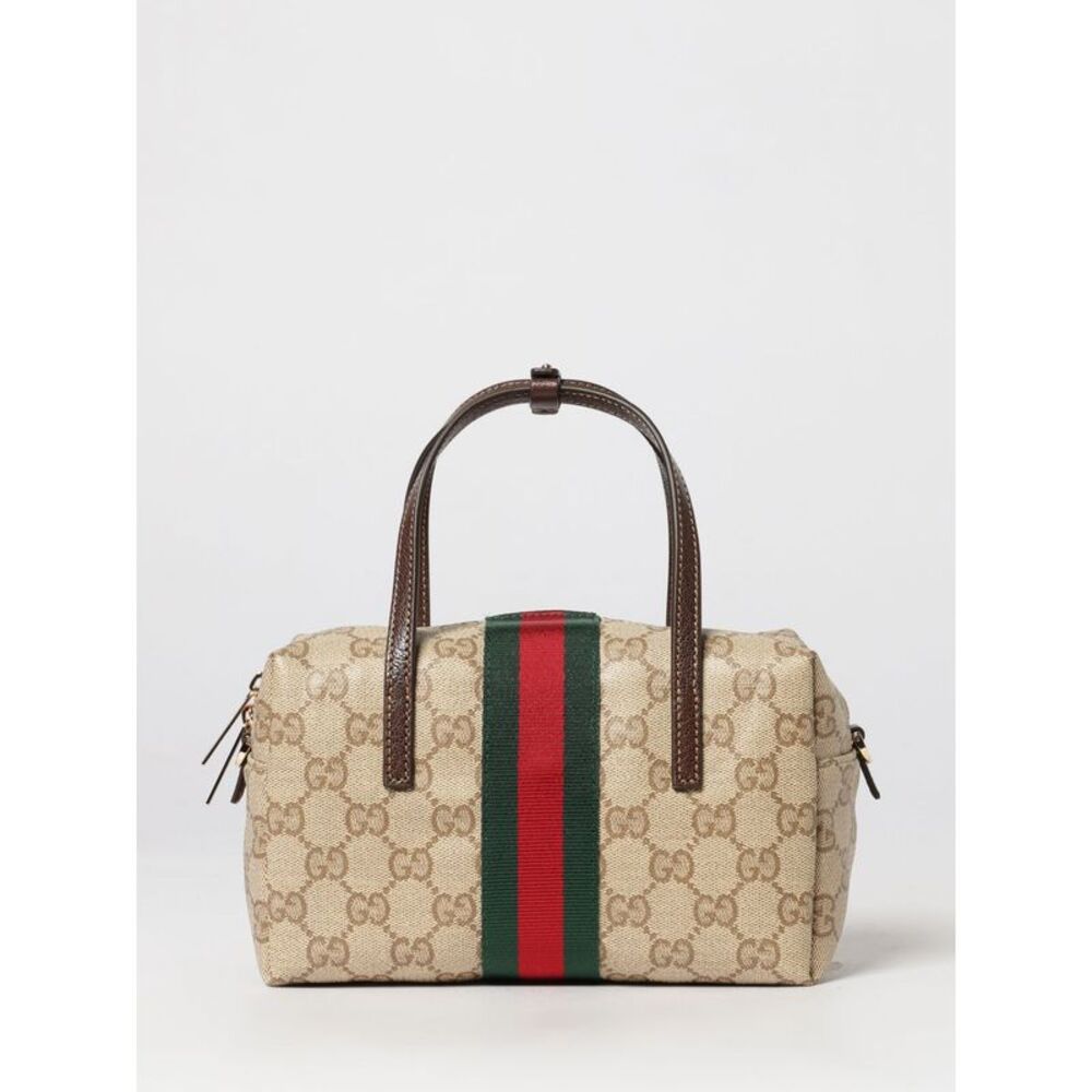 Gucci Women Gucci Gg Supreme Fabric Mini Handbag With Double Leather Handle